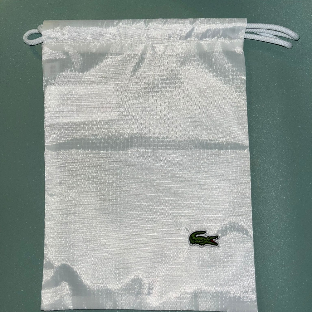 Lacoste White Drawstring Bag